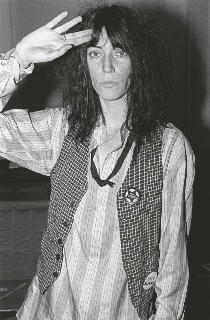 Patti Smith durant la tournée promotionnelle pour l'album Horses, Londres, 1976