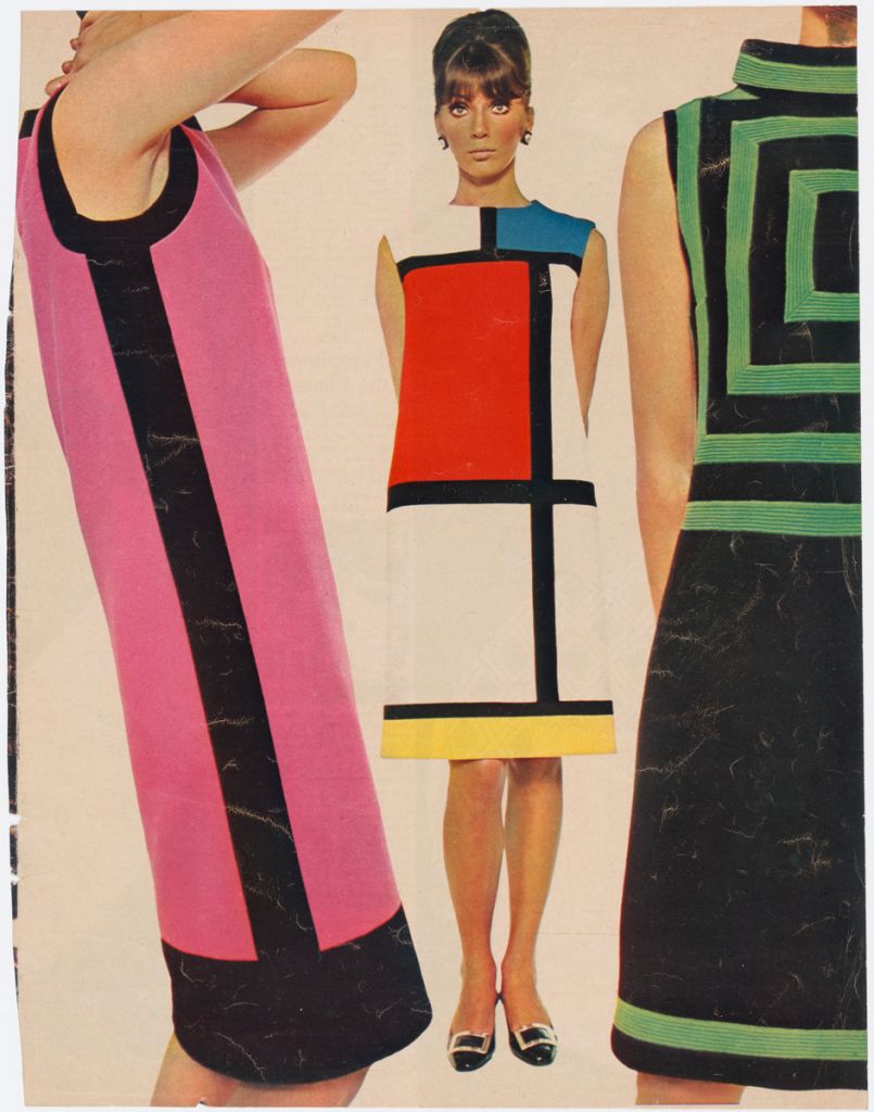 Robes de cocktail de la collection haute couture automne-hiver 1965 dite « hommage à Piet Mondrian »