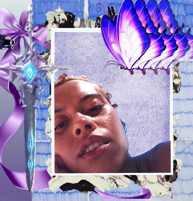 cadre avec papillon et fleurs