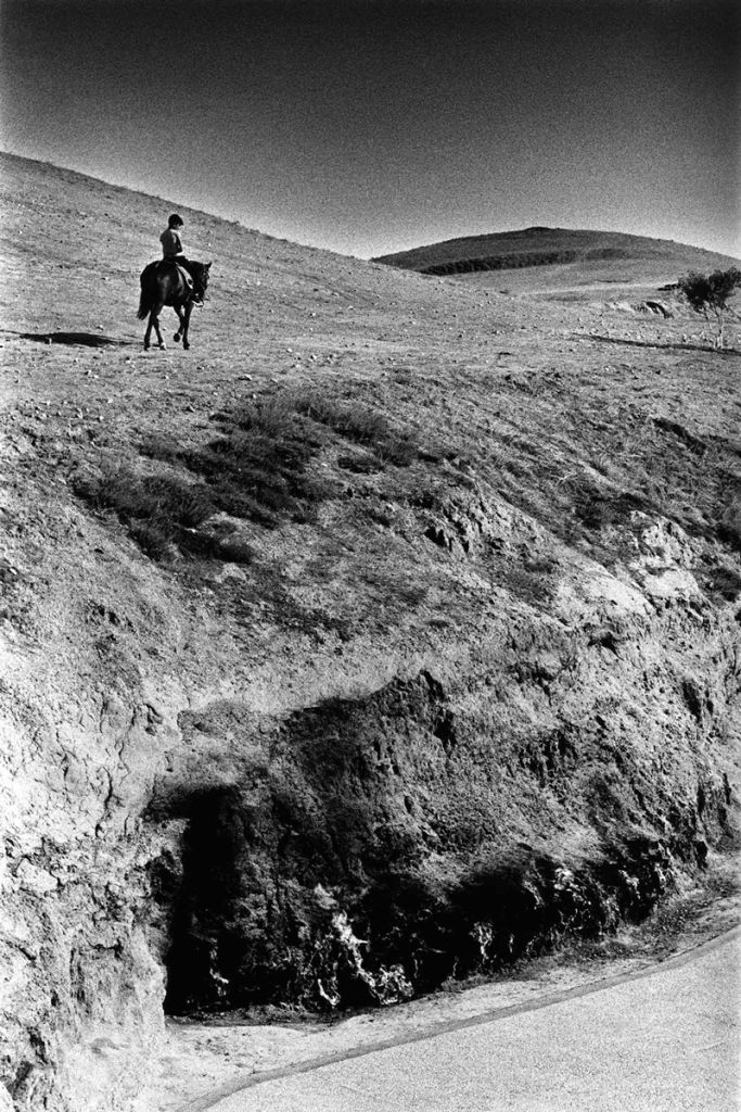 Cavalier à Bakou, en Azerbaïdjan