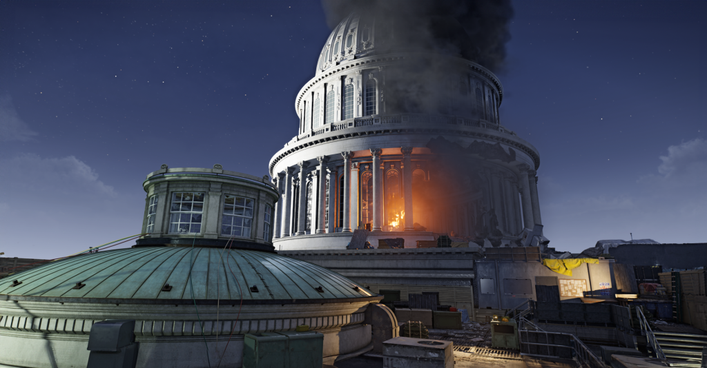 Vision vidéoludique de l'attaque du Capitole.